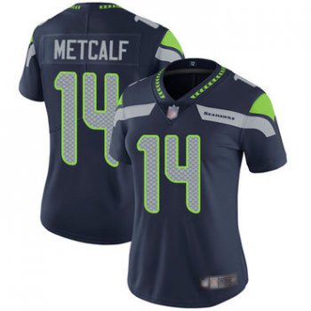 Seahawks #14 D.K. Metcalf Steel Blue Team Color Women's Stitched Football Vapor Untouchable Limited Jersey