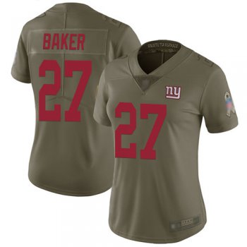 Giants #27 Deandre Baker Olive Women's Stitched Football Limited 2017 Salute to Service Jersey