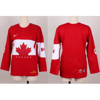 2014 Olympics Canada Blank Red Womens Jersey