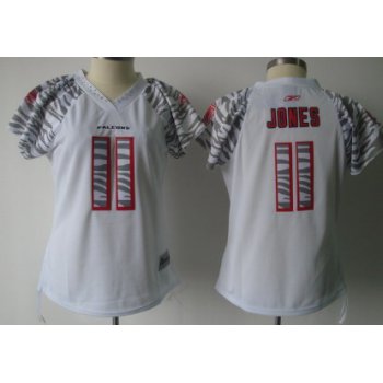 Atlanta Falcons #11 Julio Jones White Womens Zebra Field Flirt Fashion Jersey