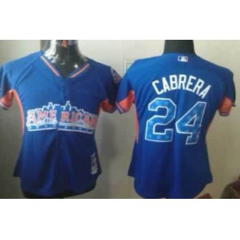 Detroit Tigers #24 Miguel Cabrera 2013 All-Star Blue Womens Jersey