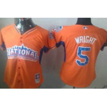 New York Mets #5 David Wright 2013 All-Star Orange Womens Jersey