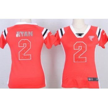 Nike Atlanta Falcons #2 Matt Ryan Drilling Sequins Red Womens Jersey