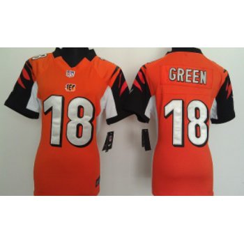 Nike Cincinnati Bengals #18 A.J. Green Orange Game Womens Jersey