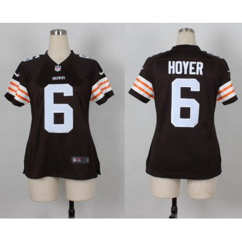 Nike Cleveland Browns #6 Brian Hoyer Brown Game Womens Jersey