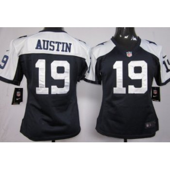 Nike Dallas Cowboys #19 Miles Austin Blue Thanksgiving Game Womens Jersey