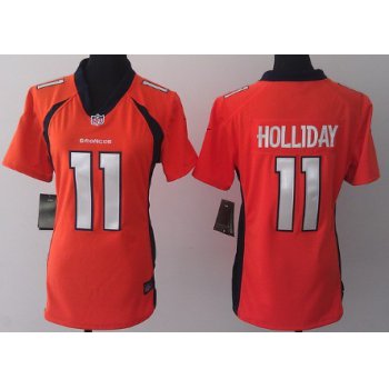 Nike Denver Broncos #11 Trindon Holliday 2013 Orange Game Womens Jersey