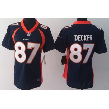 Nike Denver Broncos #87 Eric Decker 2013 Blue Game Womens Jersey