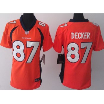 Nike Denver Broncos #87 Eric Decker 2013 Orange Game Womens Jersey