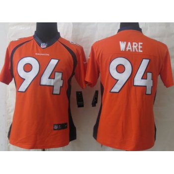 Nike Denver Broncos #94 DeMarcus Ware 2013 Orange Limited Womens Jersey