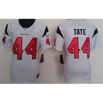 Nike Houston Texans #44 Ben Tate White Game Womens Jersey