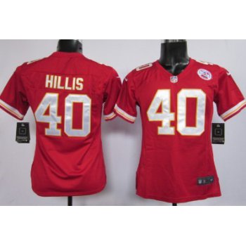 Nike Kansas City Chiefs #40 Peyton Hillis Red Game Womens Jersey