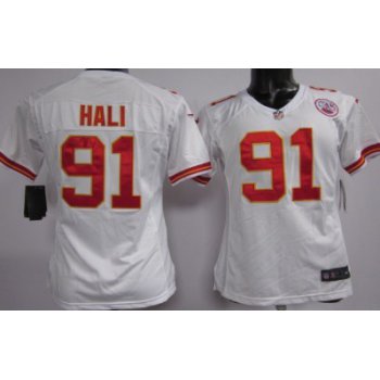 Nike Kansas City Chiefs #91 Tamba Hali White Game Womens Jersey