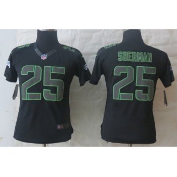 Nike Seattle Seahawks #25 Richard Sherman Black Impact Limited Womens Jersey