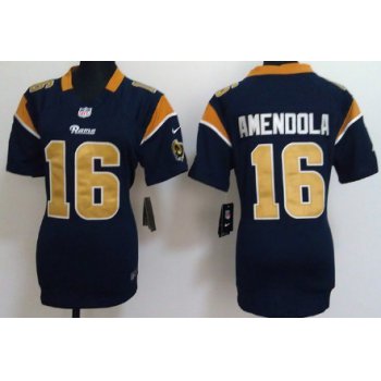 Nike St. Louis Rams #16 Danny Amendola Navy Blue Game Womens Jersey