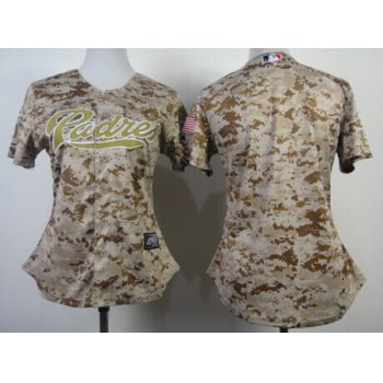 San Diego Padres Blank 2014 Camo Womens Jersey