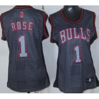 Chicago Bulls #1 Derrick Rose Black Rhythm Fashion Womens Jersey