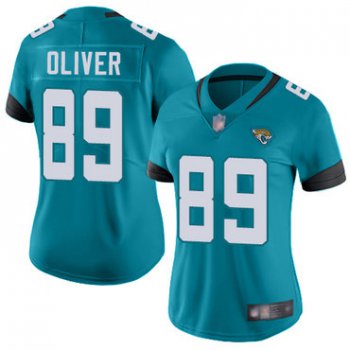 Jaguars #89 Josh Oliver Teal Green Alternate Women's Stitched Football Vapor Untouchable Limited Jersey