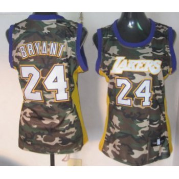 Los Angeles Lakers #24 Kobe Bryant Camo Fashion Womens Jersey