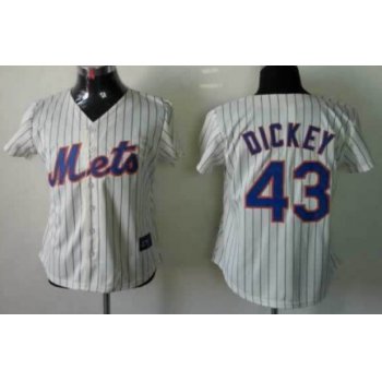 New York Mets #43 R.A. Dickey Cream Womens Jersey