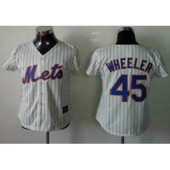 New York Mets #45 Zack Wheeler Cream Womens Jersey