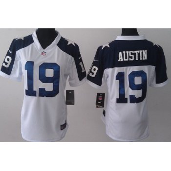 Nike Dallas Cowboys #19 Miles Austin White Thanksgiving Game Womens Jersey