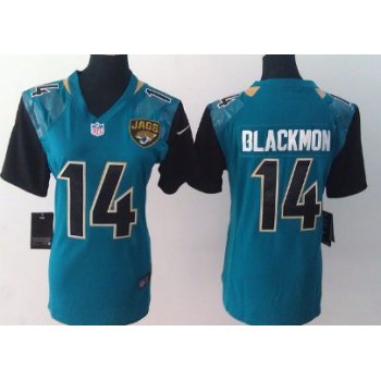 Nike Jacksonville Jaguars #14 Justin Blackmon 2013 Green Game Womens Jersey