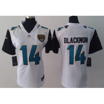 Nike Jacksonville Jaguars #14 Justin Blackmon 2013 White Game Womens Jersey