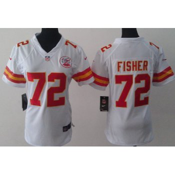 Nike Kansas City Chiefs #72 Eric Fisher White Game Womens Jersey