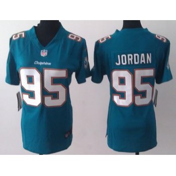 Nike Miami Dolphins #95 Dion Jordan 2013 Green Game Womens Jersey