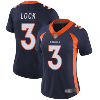 Broncos #3 Drew Lock Blue Alternate Women's Stitched Football Vapor Untouchable Limited Jersey