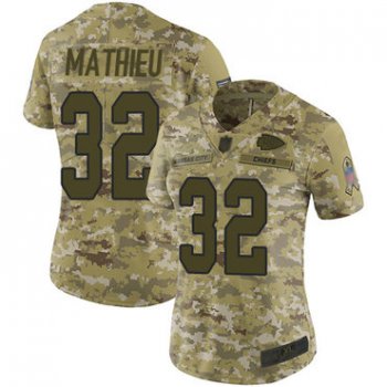 Chiefs #32 Tyrann Mathieu Camo Women's Stitched Football Limited 2018 Salute to Service Jersey