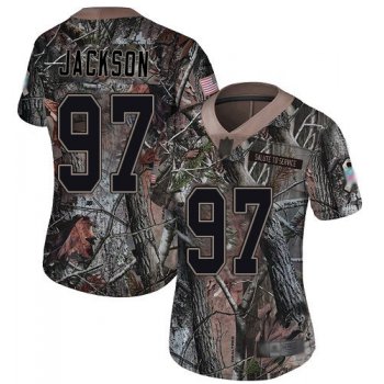 Eagles #97 Malik Jackson Camo Women's Stitched Football Limited Rush Realtree Jersey