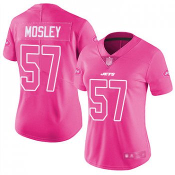 Jets #57 C.J. Mosley Pink Women's Stitched Football Limited Rush Fashion Jersey