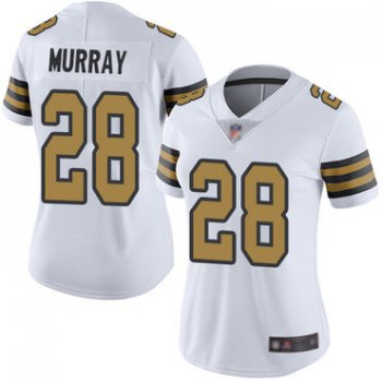 Saints #28 Latavius Murray White Women's Stitched Football Limited Rush Jersey