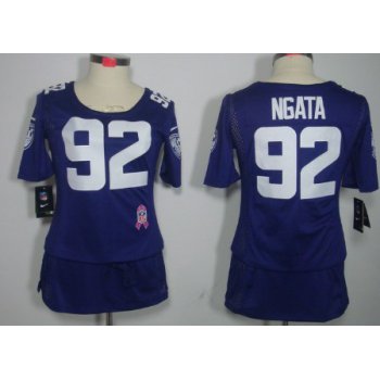 Nike Baltimore Ravens #92 Haloti Ngata Breast Cancer Awareness Purple Womens Jersey