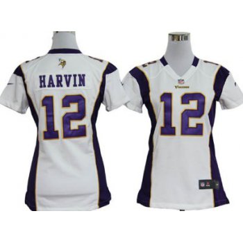 Nike Minnesota Vikings #12 Percy Harvin White Game Womens Jersey