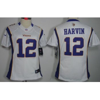 Nike Minnesota Vikings #12 Percy Harvin White Limited Womens Jersey