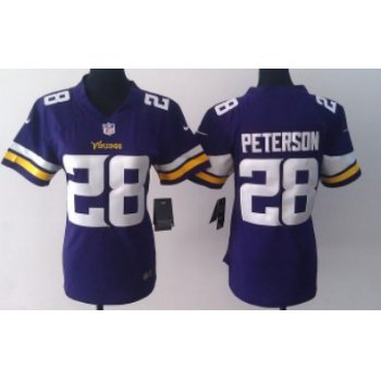 Nike Minnesota Vikings #28 Adrian Peterson 2013 Purple Game Womens Jersey