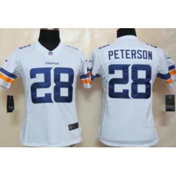 Nike Minnesota Vikings #28 Adrian Peterson 2013 White Limited Womens Jersey