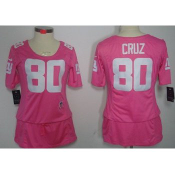 Nike New York Giants #80 Victor Cruz Breast Cancer Awareness Pink Womens Jersey