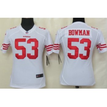 Nike San Francisco 49ers #53 Navorro Bowman White Game Womens Jersey