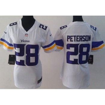 ike Minnesota Vikings #28 Adrian Peterson 2013 White Game Womens Jersey