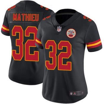 Chiefs #32 Tyrann Mathieu Black Women's Stitched Football Limited Rush Jersey