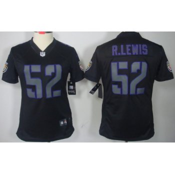 Nike Baltimore Ravens #52 Ray Lewis Black Impact Limited Womens Jersey