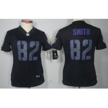 Nike Baltimore Ravens #82 Torrey Smith Black Impact Limited Womens Jersey