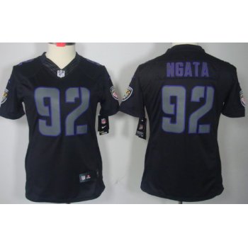 Nike Baltimore Ravens #92 Haloti Ngata Black Impact Limited Womens Jersey