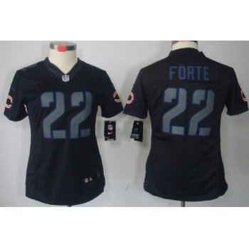 Nike Chicago Bears #22 Matt Forte Black Impact Limited Womens Jersey