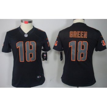 Nike Cincinnati Bengals #18 A.J. Green Black Impact Limited Womens Jersey