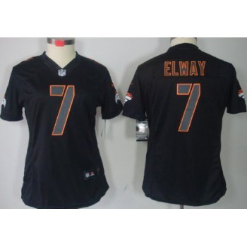 Nike Denver Broncos #7 John Elway Black Impact Limited Womens Jersey